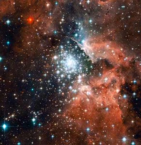 Star Cluster Bursts into Life in New Hubble Image