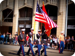 Marines with Flag