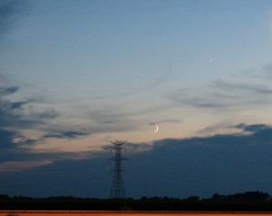 Crescent Moon, Venus,